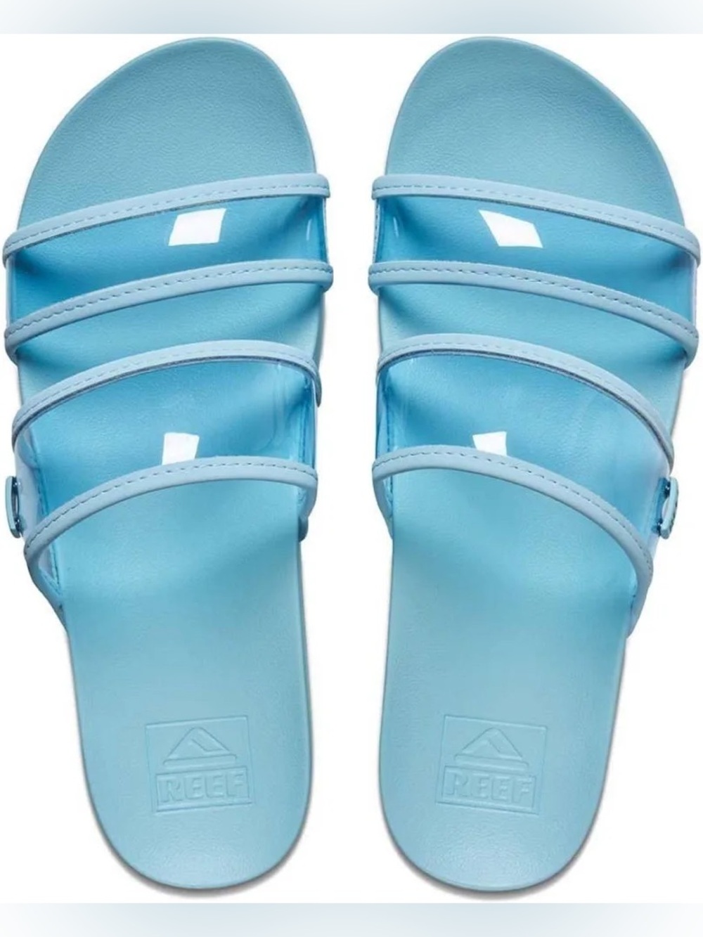 Reef Light Blue Triple-Strap Slide Sandals - Picture 3 of 7